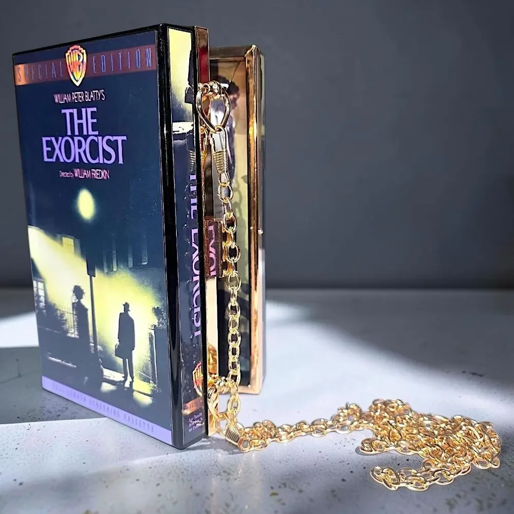 The Exorcist Crossbody Purse Horror Handbag Upcycled Gold Chain